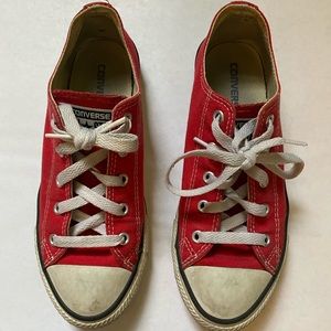 Converse red low top sneakers